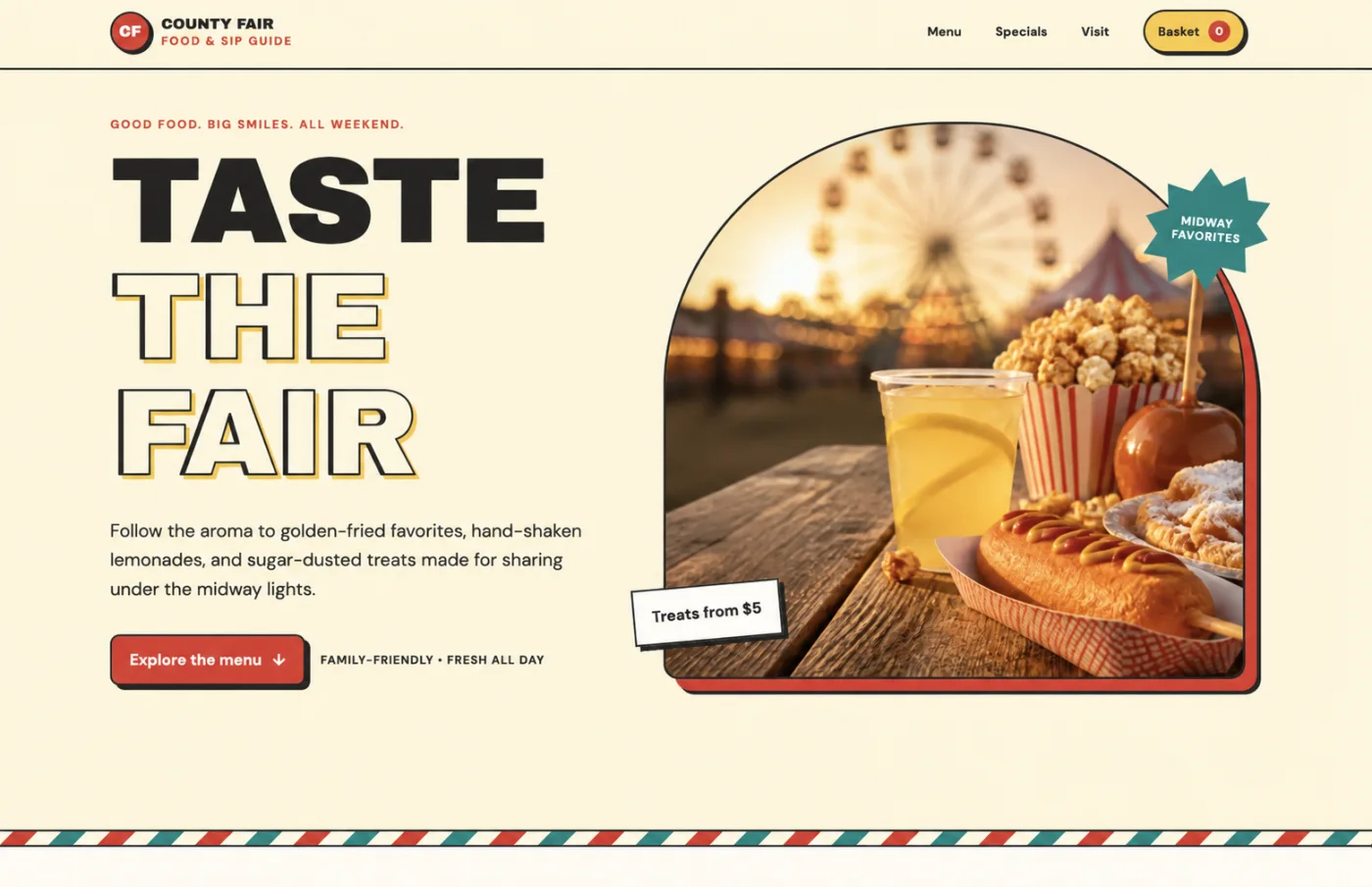County Fair food and drink guide website preview
