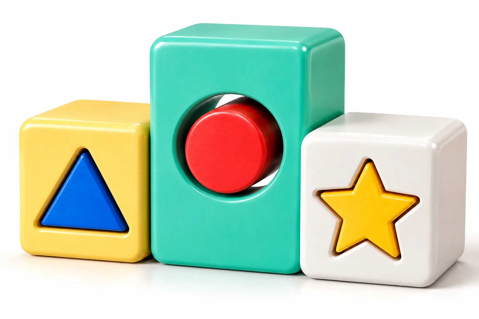 Colorful shape-sorting building blocks